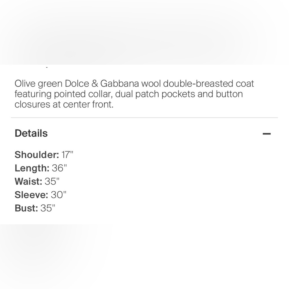 DOLCE & GABBANA Olive Green Double Breasted Wool Military COAT Silver Buttons 6 - Picture 13 of 13